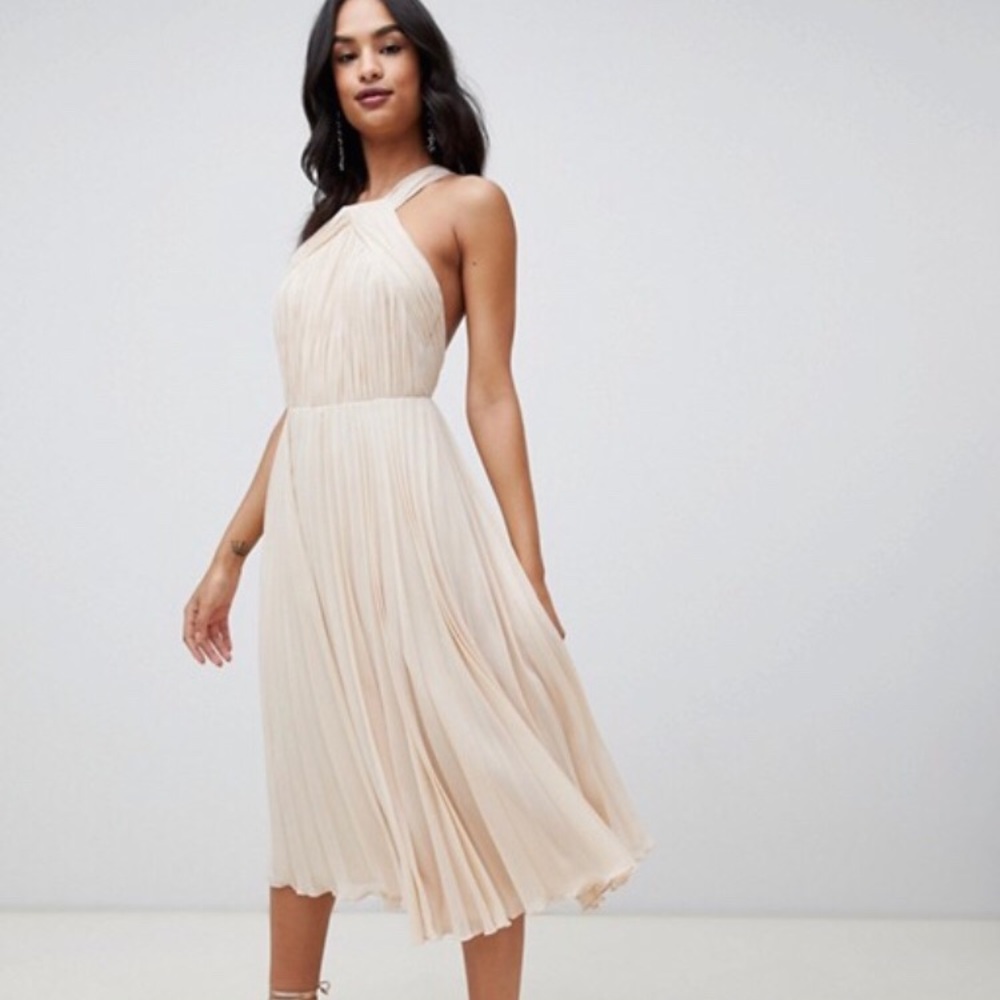 Blush midi dress